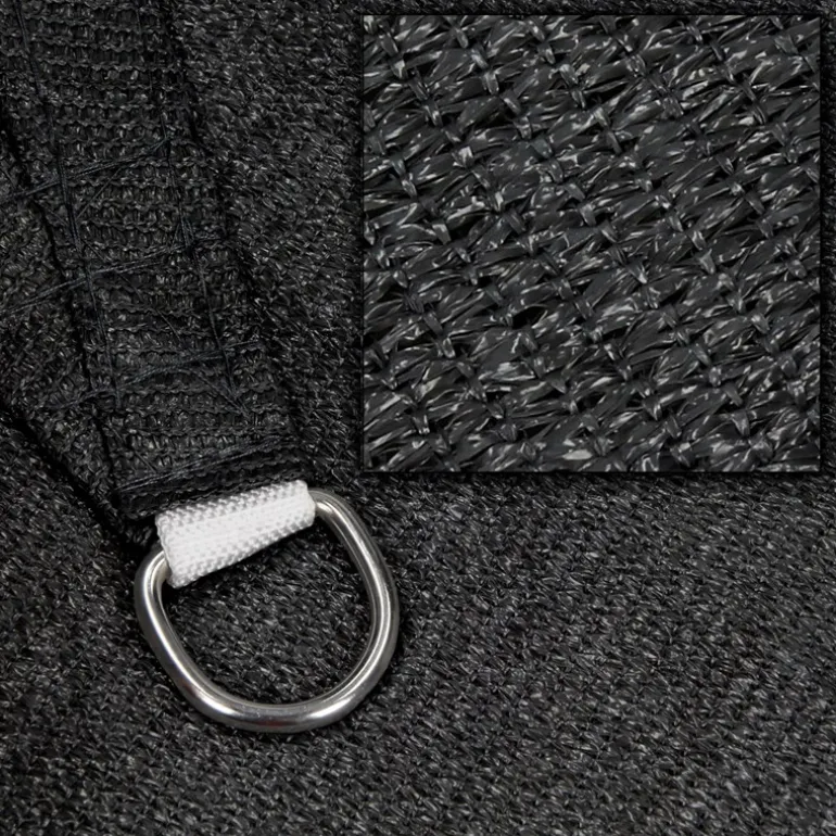 Sonnensegel quadrat 3,6x3,6 m Anthrazit 100% HDPE mit UV Schutz inkl. Befestigungsseile