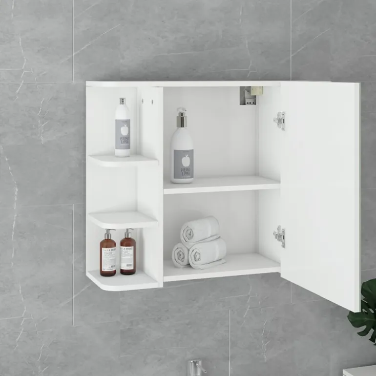 Spiegelschrank 80x64x21 cm Weiß ML-Design