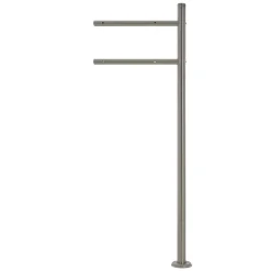 Standbriefkasten mit Zeitungsfach 37x37x11 cm Anthrazit/Holzoptik aus Stahl ML-Design, Modernes Horizontales Design Standhöhe 120cm Silber
