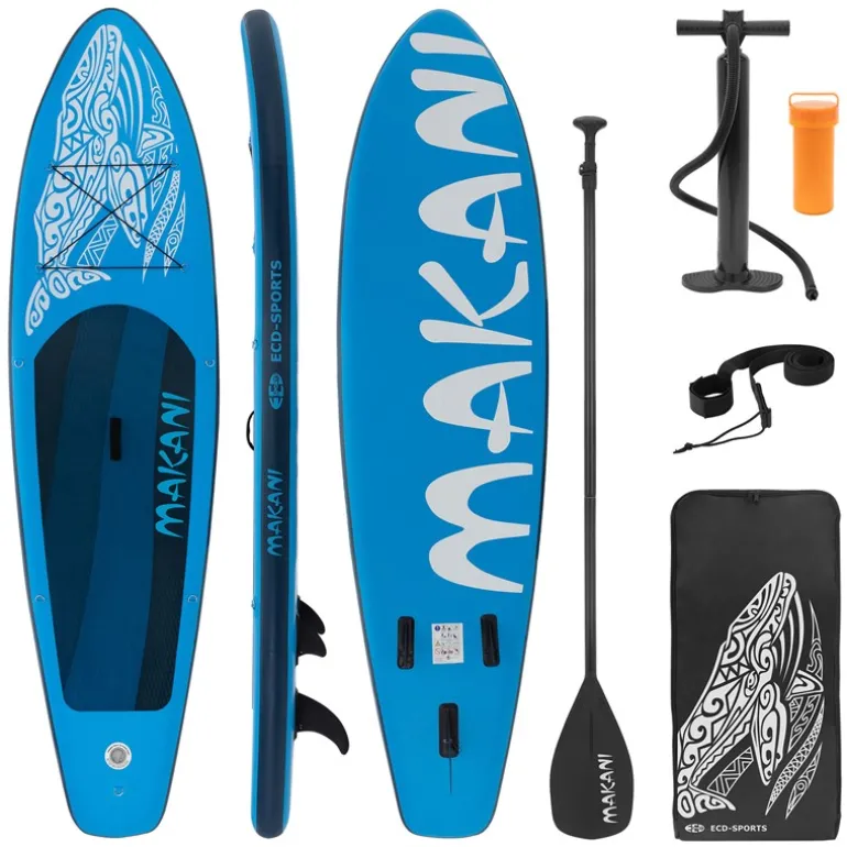 Stand Up Paddle aufblasbares SUP Board Makani 320x80x15 cm in Blau aus PVC inkl. Pumpe und Tragetasche