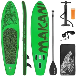 Stand Up Paddle aufblasbares SUP Board Makani 320x80x15 cm in Grün aus PVC inkl. Pumpe und Tragetasche