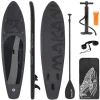 Stand Up Paddle aufblasbares SUP Board Makani 320x80x15 cm in Schwarz us PVC inkl. Pumpe und Tragetasche