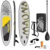 Stand Up Paddle aufblasbares SUP Board Maona 308x76x10 cm in Grau aus PVC inkl. Pumpe und Tragetasche