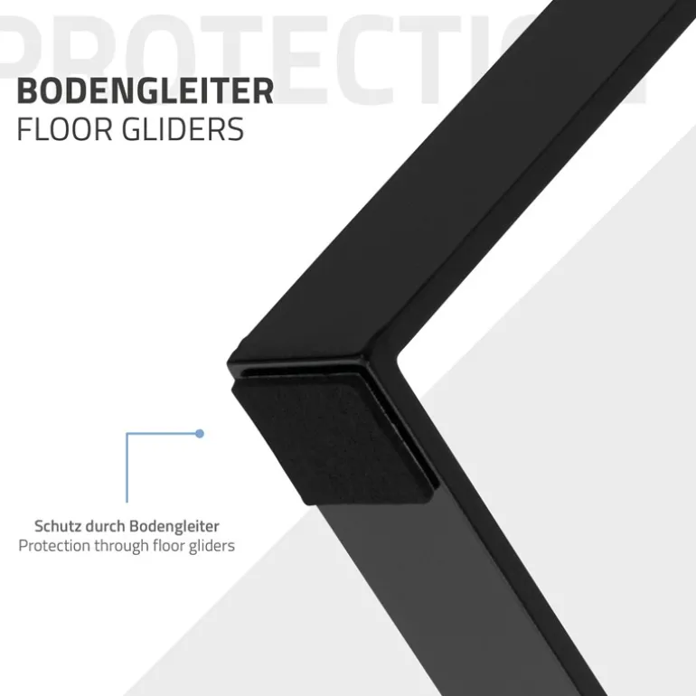 2 Stück Tischbeine Bankkufen B28,5xH40,5 cm Schwarz Tischkufen Trapez-Form Stahl pulverbeschichtet ML-Design