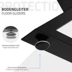 2 Stück Tischbeine Bankkufen B43xH40 cm Tischkufen X-Form aus Stahl pulverbeschichtet Schwarz ML-Design
