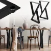 2 Stück Tischbeine B40xH71 cm Tischkufen X-Form aus Stahl pulverbeschichtet Schwarz ML-Design
