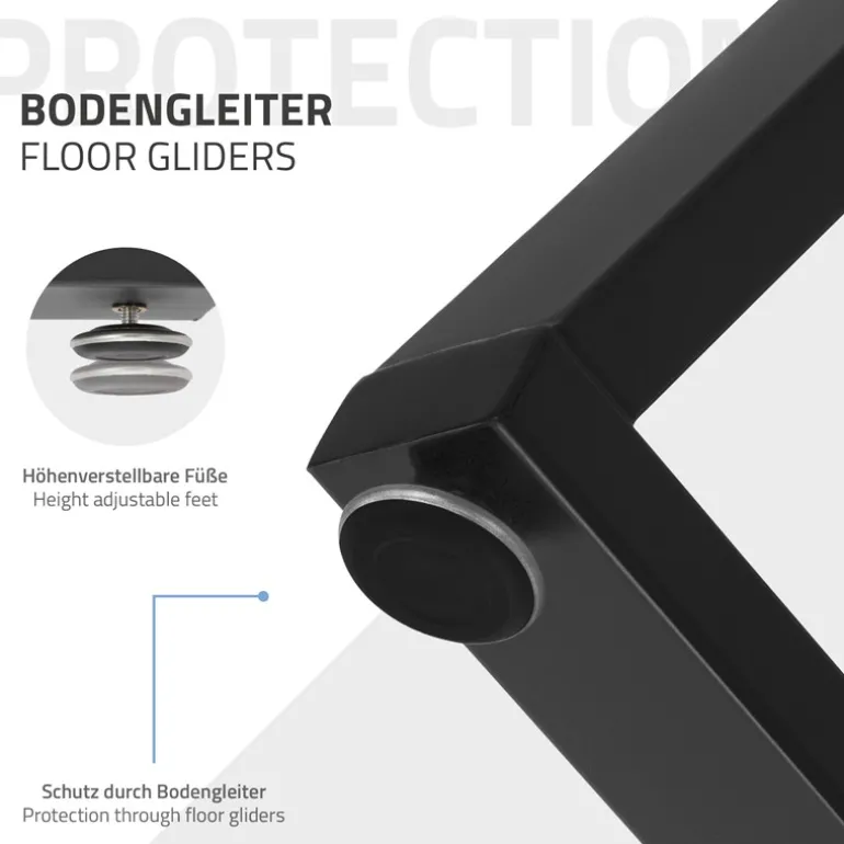 2 Stück Tischbeine B50xH71 cm Tischkufen X-Form Stahl pulverbeschichtet Schwarz ML-Design