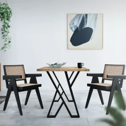 2 Stück Tischbeine B50xH71 cm Tischkufen X-Form Stahl pulverbeschichtet Schwarz ML-Design