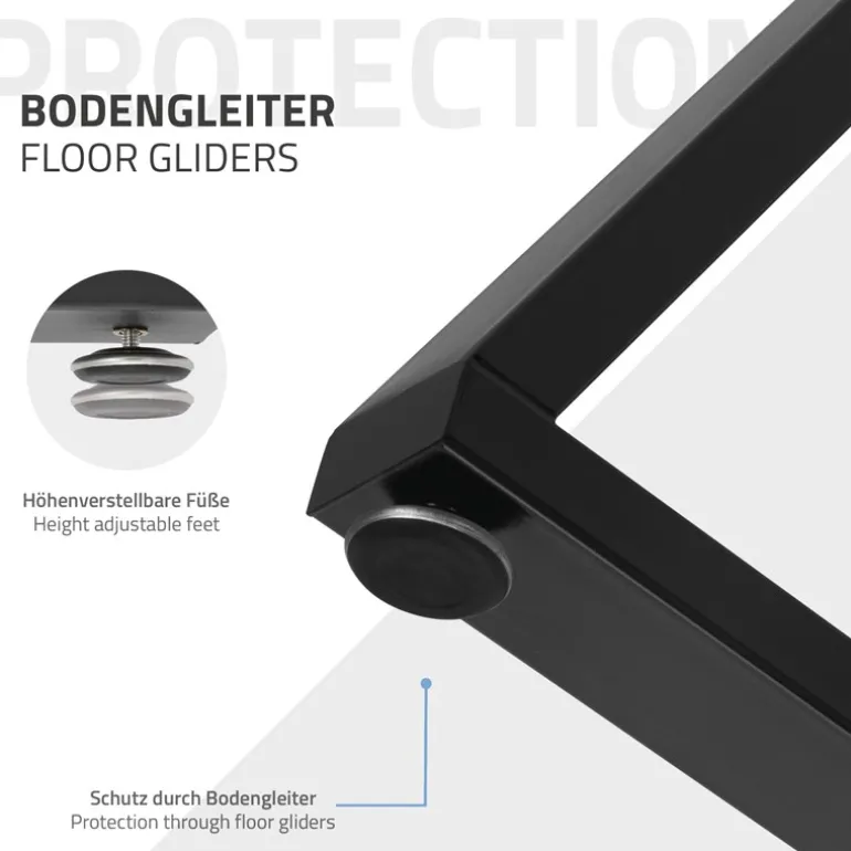 2 Stück Tischbeine B50xH71 cm Tischkufen X-Form Stahl pulverbeschichtet Schwarz ML-Design