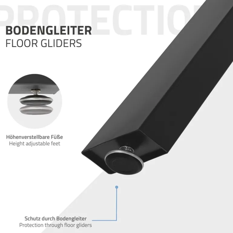 2 Stück Tischbeine B50xH72 cm Tischkufen X-Form Stahl pulverbeschichtet Schwarz ML-Design
