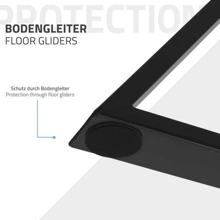 2 Stück Tischbeine B69xH72 cm Tischkufen X-Form Stahl pulverbeschichtet Schwarz ML-Design