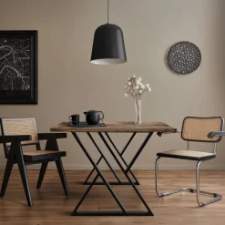 2 Stück Tischbeine B69xH72 cm Tischkufen X-Form Stahl pulverbeschichtet Schwarz ML-Design