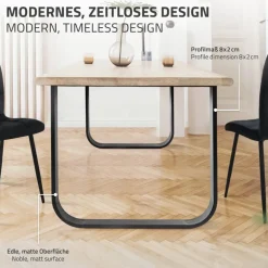 2 Stück Tischbeine B80xH72 cm Tischkufen O-Form aus Stahl pulverbeschichtet Schwarz ML-Design