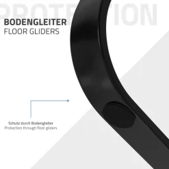 2 Stück Tischbeine B80xH72 cm Tischkufen O-Form aus Stahl pulverbeschichtet Schwarz ML-Design