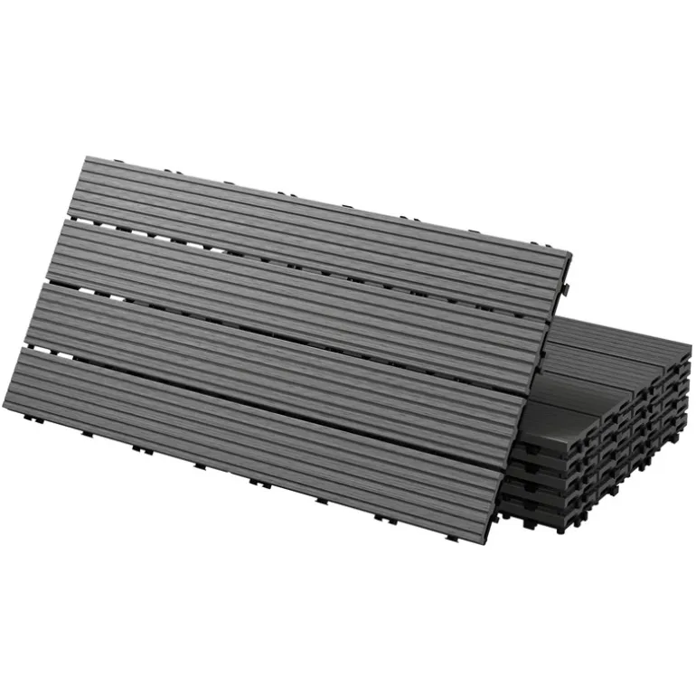 Terrassenfliesen 60x30 cm 6er Set für 1m² Anthrazit aus WPC