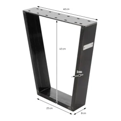 Tischbeine Tischgestell 2er Set V-Design 40 x 43 cm Industrial aus Stahl ML-Design