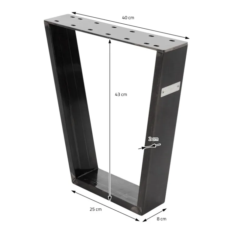 Tischbeine Tischgestell 2er Set V-Design 40 x 43 cm Industrial aus Stahl ML-Design