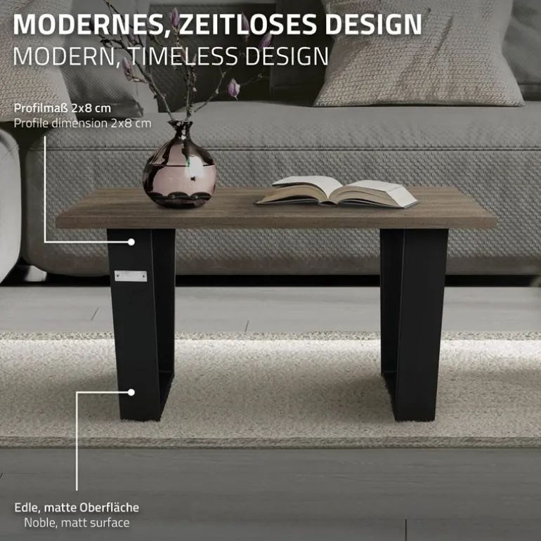 Tischbeine Tischgestell 2er Set V-Design 40x43 cm Schwarz aus Stahl ML-Design