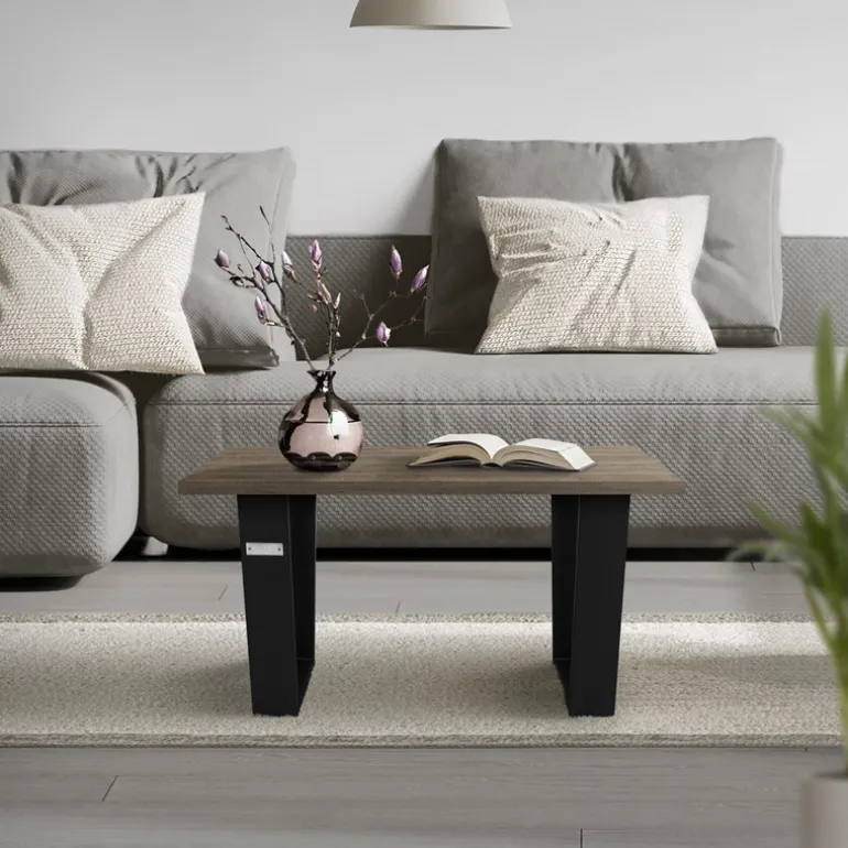 Tischbeine Tischgestell 2er Set V-Design 40x43 cm Schwarz aus Stahl ML-Design