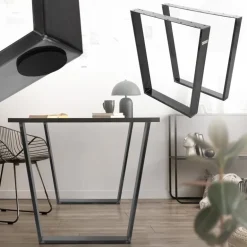Tischbeine Tischgestell 2er Set V-Design 75 x 72 cm Industrial aus Stahl ML-Design
