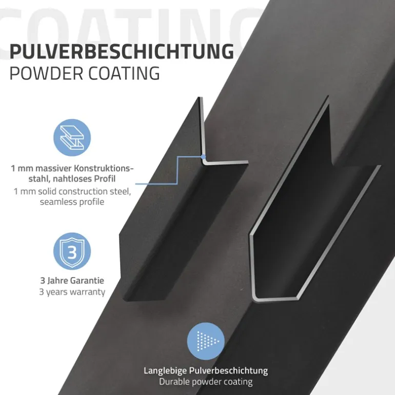 Tischbeine Tischgestell 2er Set V-Design 75 x 72 cm Industrial aus Stahl ML-Design