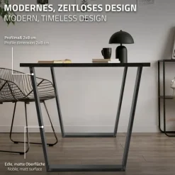 Tischbeine Tischgestell 2er Set V-Design 75 x 72 cm Industrial aus Stahl ML-Design