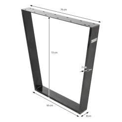 Tischbeine Tischgestell 2er Set V-Design 75 x 72 cm Industrial aus Stahl ML-Design