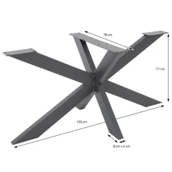 Tischbeine Tischgestell X-Design 78 x 71 x 150 cm Anthrazit aus Metall ML-Design
