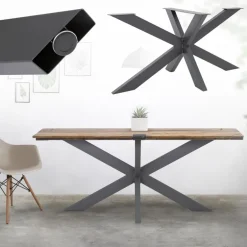 Tischbeine Tischgestell X-Design 78 x 71 x 120 cm Anthrazit aus Metall ML-Design