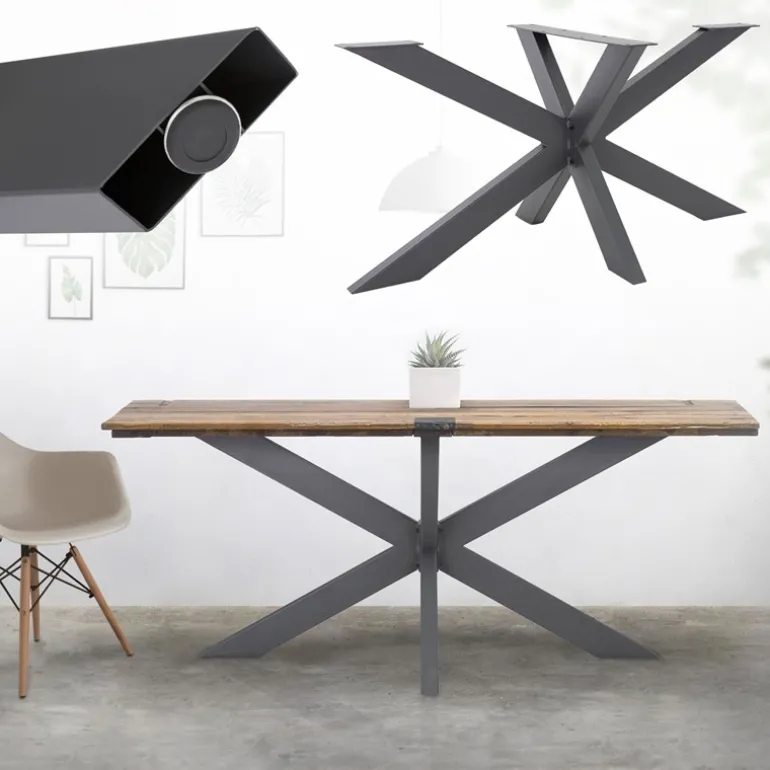 Tischbeine Tischgestell X-Design 78 x 71 x 120 cm Anthrazit aus Metall ML-Design