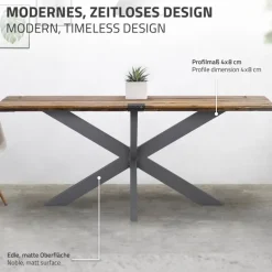 Tischbeine Tischgestell X-Design 78 x 71 x 120 cm Anthrazit aus Metall ML-Design