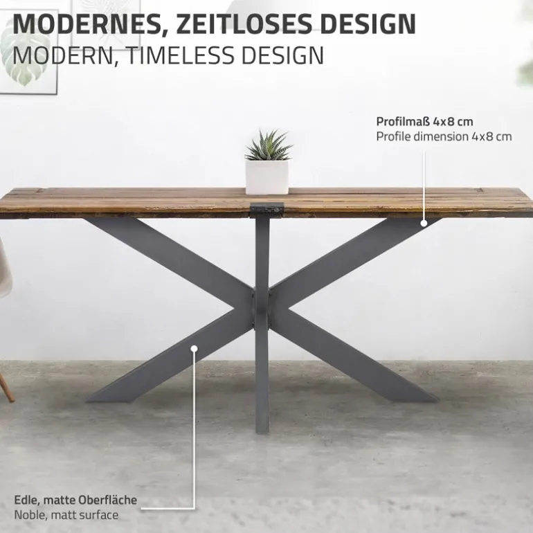 Tischbeine Tischgestell X-Design 78 x 71 x 120 cm Anthrazit aus Metall ML-Design