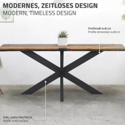 Tischbeine Tischgestell X-Design 78 x 71 x 120 cm Schwarz aus Metall ML-Design