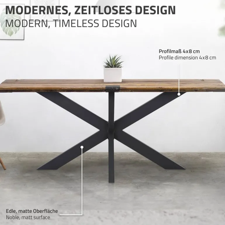 Tischbeine Tischgestell X-Design 78 x 71 x 120 cm Schwarz aus Metall ML-Design