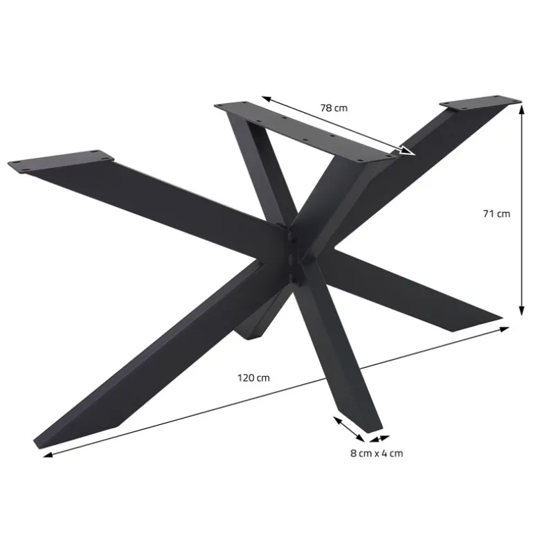 Tischbeine Tischgestell X-Design 78 x 71 x 120 cm Schwarz aus Metall ML-Design