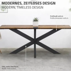 Tischbeine Tischgestell X-Design 78 x 71 x 150 cm Schwarz aus Metall von ML-Design