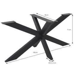 Tischbeine Tischgestell X-Design 78 x 71 x 150 cm Schwarz aus Metall von ML-Design