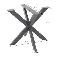 Tischbeine Tischgestell X-Design 85 x 71 x 85 cm Anthrazit aus Metall ML-Design