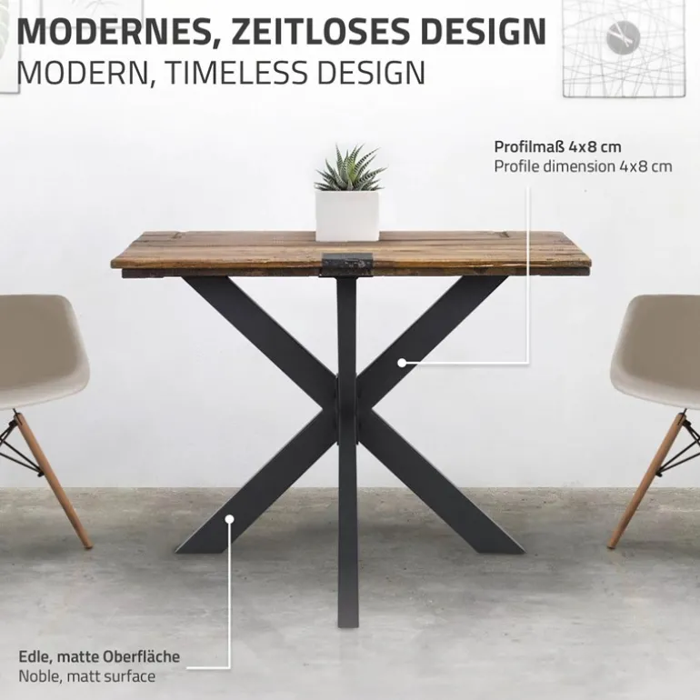 Tischbeine Tischgestell X-Design 85 x 71 x 85 cm Schwarz aus Metall ML-Design