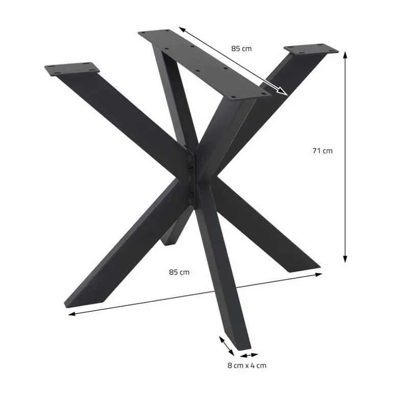 Tischbeine Tischgestell X-Design 85 x 71 x 85 cm Schwarz aus Metall ML-Design