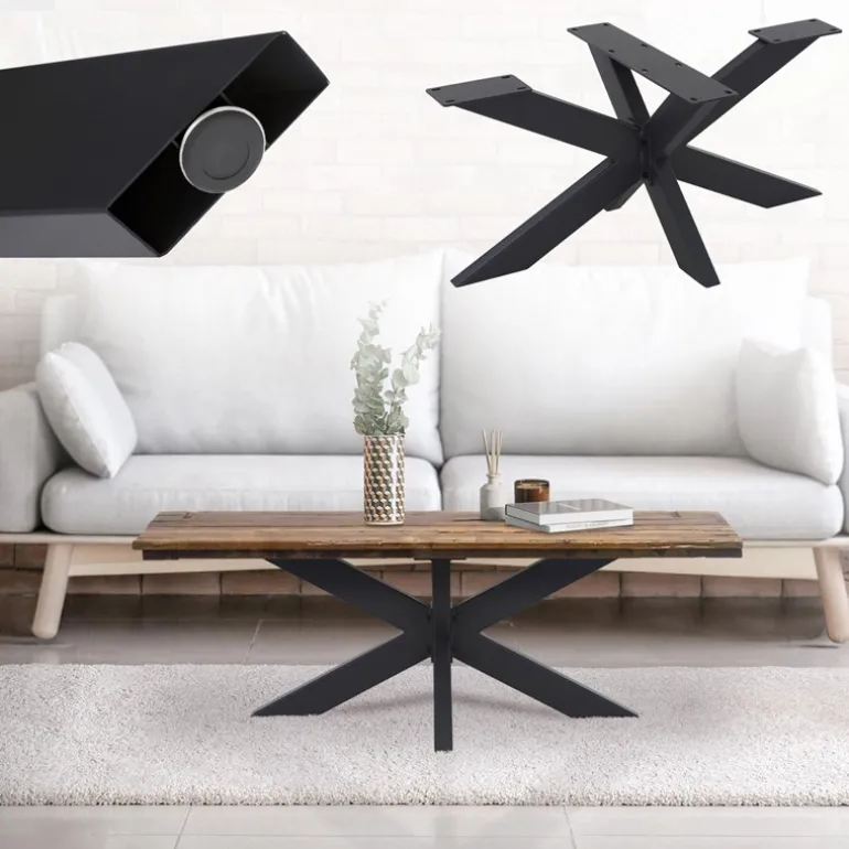 Tischbeine Tischgestell X-Design 98 x 58 x 43 cm schwarz aus Metall ML-Design