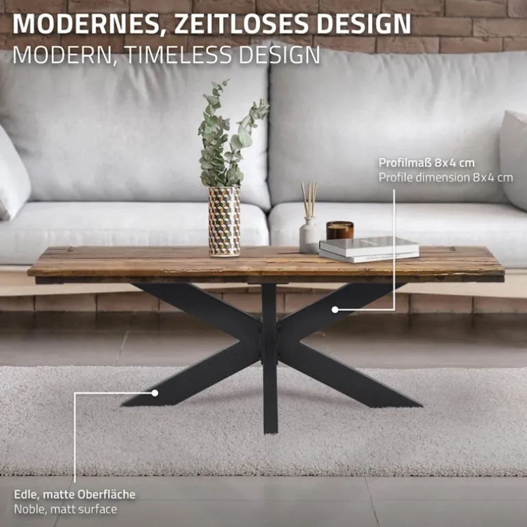 Tischbeine Tischgestell X-Design 98 x 58 x 43 cm schwarz aus Metall ML-Design