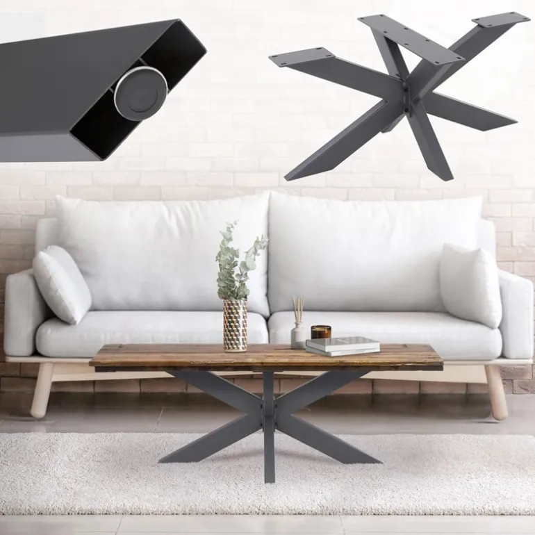 Tischbeine Tischgestell X-Design 98x58x43 cm Anthrazit aus Metall ML-Design