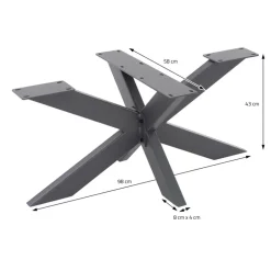 Tischbeine Tischgestell X-Design 98x58x43 cm Anthrazit aus Metall ML-Design