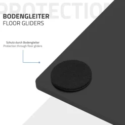 Tischgestell Doppel Schwarz Höhe 72cm Stahl pulverbeschichtet 70x43cm Bodenplatte ML-Design