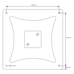 Tischgestell Single Schwarz Höhe 72cm aus pulverbeschichteteter Stahl 43x43 cm Bodenplatte Montagematerial ML-Design