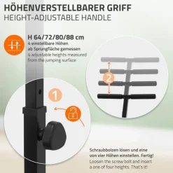 Trampolin Ø122cm mit höhenverstellbarer Haltegriff Stahl Grün bis 150kg Hauki