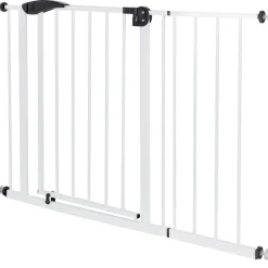 Türschutzgitter Weiß 105-115 cm aus Metall