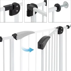 Türschutzgitter Weiß 105-115 cm aus Metall