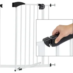 Türschutzgitter Weiß 105-115 cm aus Metall